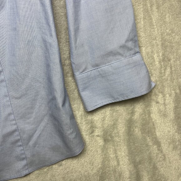 Talbots Size 12 Petite Non-Iron Button Down Shirt, Classic Light Blue Office - Picture 4 of 7